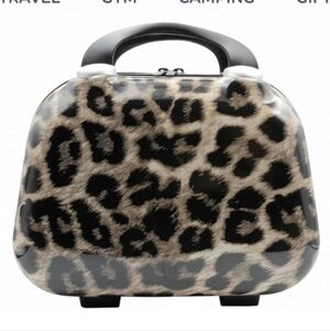 🆕Leopard Print Zippered Cosmetic Train Luggage Case